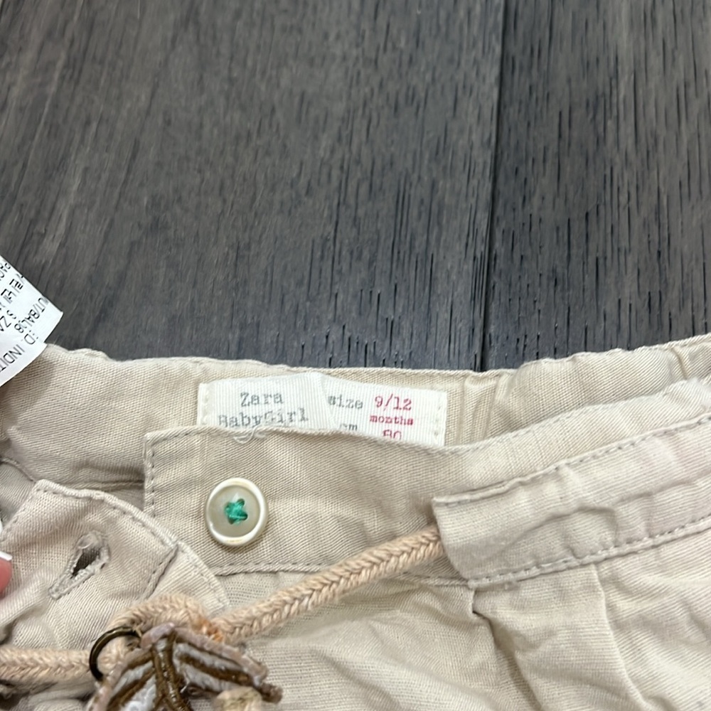 NWOT Zara baby girl pleated like khaki butterfly belted shorts with pockets - Picture 8 of 8